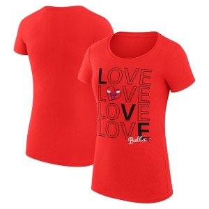 カールバンクス レディース Tシャツ トップス Chicago Bulls GIII 4Her by Carl Banks Women's Basketball Love Fitted TShirt Red