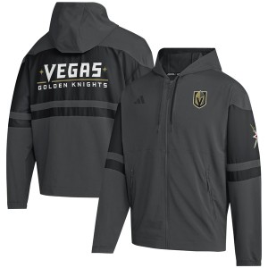 アディダス メンズ パーカー・スウェットシャツ アウター Vegas Golden Knights adidas FullZip Hoodie Gray