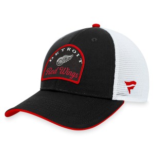 ファナティクス メンズ 帽子 アクセサリー Detroit Red Wings Fanatics Branded Fundamental Adjustable Hat Black/White