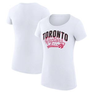 カールバンクス レディース Tシャツ トップス Toronto Raptors GIII 4Her by Carl Banks Women's Filigree Logo Fitted T Shirt White