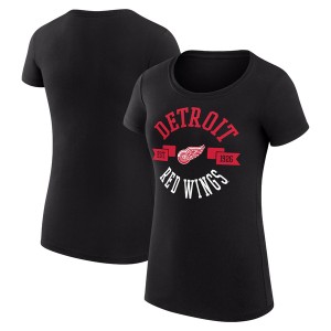 カールバンクス レディース Tシャツ トップス Detroit Red Wings GIII 4Her by Carl Banks Women's City Graphic Sport Fitted Crewneck 