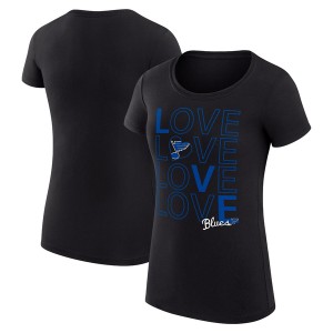 カールバンクス レディース Tシャツ トップス St. Louis Blues GIII 4Her by Carl Banks Women's Hockey Love Fitted TShirt Black