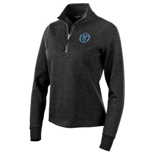 アンティグア レディース パーカー・スウェットシャツ アウター New York City FC Antigua Women's Logo Action QuarterZip Pullover Swe