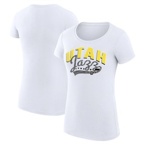 カールバンクス レディース Tシャツ トップス Utah Jazz GIII 4Her by Carl Banks Women's Filigree Logo Fitted T Shirt White