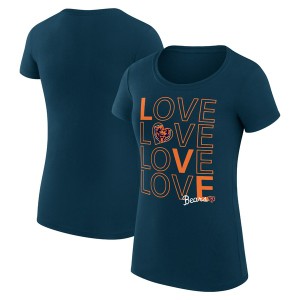 カールバンクス レディース Tシャツ トップス Chicago Bears GIII 4Her by Carl Banks Women's Love Graphic Fitted TShirt Navy