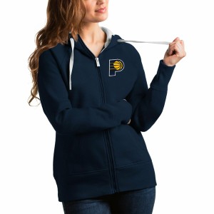 アンティグア レディース パーカー・スウェットシャツ アウター Indiana Pacers Antigua Women's Victory FullZip Hoodie Navy