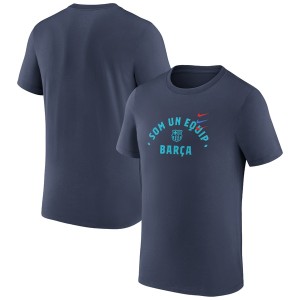 ナイキ メンズ Tシャツ トップス Barcelona Nike Verbiage TShirt Navy