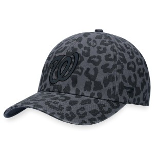 ファナティクス レディース 帽子 アクセサリー Washington Nationals Fanatics Branded Women's LeopardAdjustable Hat Black