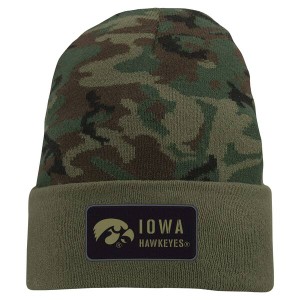 ナイキ メンズ 帽子 アクセサリー Iowa Hawkeyes Nike Military Pack Cuffed Knit Hat Camo