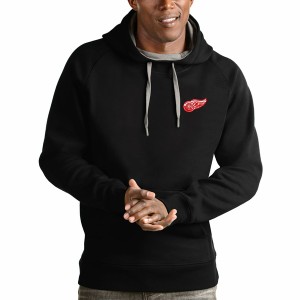 アンティグア メンズ パーカー・スウェットシャツ アウター Detroit Red Wings Antigua Team Victory Pullover Hoodie Black