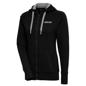 アンティグア レディース パーカー・スウェットシャツ アウター NASCAR Antigua Women's Victory FullZip Hoodie Black