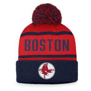 ファナティクス メンズ 帽子 アクセサリー Boston Red Sox Fanatics Branded Cooperstown Collection Cuffed Knit Hat with Pom Navy/Red