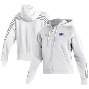 アディダス レディース パーカー・スウェットシャツ アウター FAU Owls adidas Women's Fashion FullZip Hoodie White