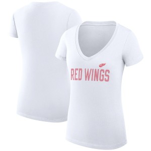 カールバンクス レディース Tシャツ トップス Detroit Red Wings GIII 4Her by Carl Banks Women's Dot Print Team VNeck Fitted TShirt 