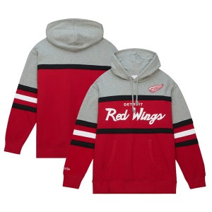 ミッチェル&ネス メンズ パーカー・スウェットシャツ アウター Detroit Red Wings Head Coach Pullover Hoodie Red/Gray