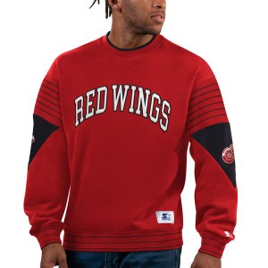 スターター メンズ パーカー・スウェットシャツ アウター Detroit Red Wings Starter Faceoff Pullover Sweatshirt Red