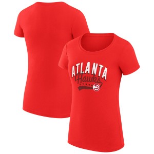 カールバンクス レディース Tシャツ トップス Atlanta Hawks GIII 4Her by Carl Banks Women's Filigree Logo Fitted T Shirt Red