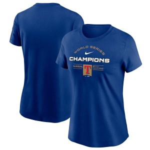 ナイキ レディース Tシャツ トップス Texas Rangers Nike Women's 2023 World Series Champions Team Logo Lockup TShirt Royal