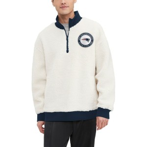 トミー ヒルフィガー メンズ ジャケット＆ブルゾン アウター New England Patriots Tommy Hilfiger Jordan Sherpa QuarterZip Sweatshirt