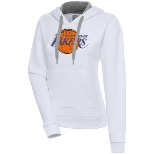 アンティグア レディース パーカー・スウェットシャツ アウター Los Angeles Lakers Antigua Women's Victory Pullover Hoodie White