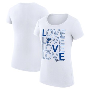 カールバンクス レディース Tシャツ トップス St. Louis Blues GIII 4Her by Carl Banks Women's Hockey Love Fitted TShirt White