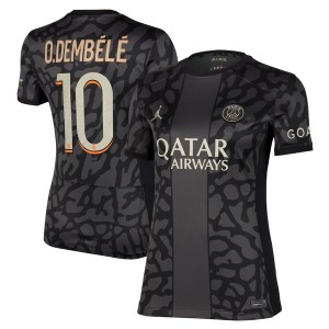 ジョーダン レディース Tシャツ トップス Ousmane Dembl Paris SaintGermain Jordan Brand Women's 2023/24 Third Stadium Replica Playe