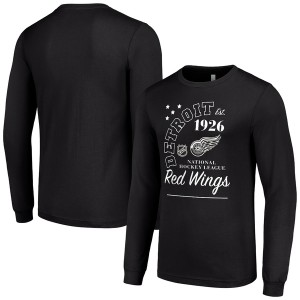 スターター メンズ Tシャツ トップス Detroit Red Wings Starter Arch City Theme Graphic Long Sleeve TShirt Black