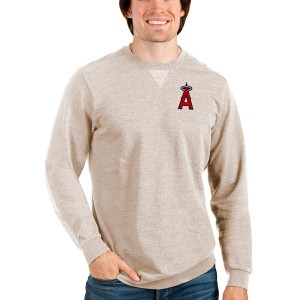 アンティグア メンズ パーカー・スウェットシャツ アウター Los Angeles Angels Antigua Reward Crewneck Pullover Sweatshirt Oatmeal