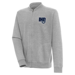 アンティグア メンズ パーカー・スウェットシャツ アウター Indianapolis Colts Antigua Victory FullZip Jacket Heather Gray