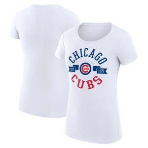 カールバンクス レディース Tシャツ トップス Chicago Cubs GIII 4Her by Carl Banks Women's City Graphic Fitted TShirt White