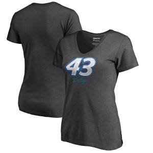 ファナティクス レディース Tシャツ トップス Bubba Wallace Fanatics Branded Women's Signature LockUp Vneck TShirt Heather Gray