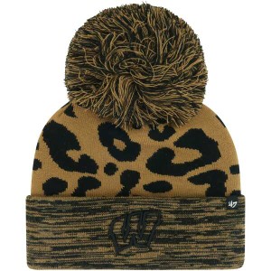 フォーティーセブン レディース 帽子 アクセサリー Wisconsin Badgers '47 Women's Rosette Cuffed Knit Hat with Pom Brown