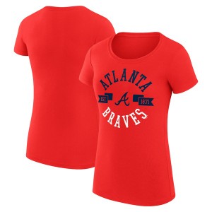 カールバンクス レディース Tシャツ トップス Atlanta Braves GIII 4Her by Carl Banks Women's City Graphic Fitted TShirt Red