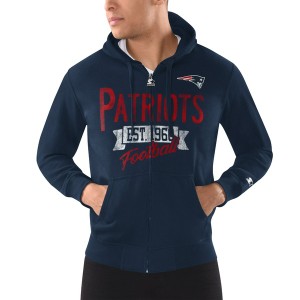 スターター メンズ ジャケット＆ブルゾン アウター New England Patriots Starter Domestic Post Season FullZip Hoodie Navy