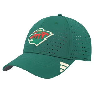 アディダス メンズ 帽子 アクセサリー Minnesota Wild adidas Laser Perforated AEROREADY Adjustable Hat Green