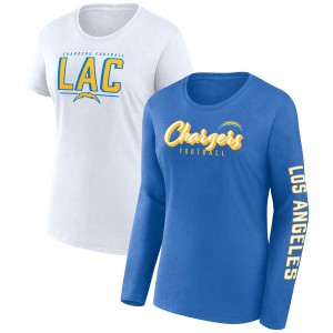 ファナティクス レディース Tシャツ トップス Los Angeles Chargers Fanatics Branded Women's TwoPack Combo CheerleaderTShirt Set Pow