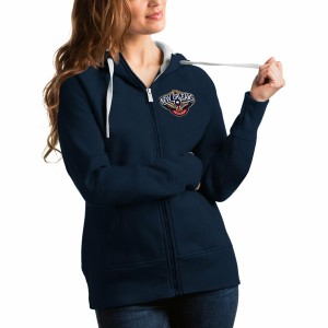 アンティグア レディース パーカー・スウェットシャツ アウター New Orleans Pelicans Antigua Women's Victory FullZip Hoodie Navy