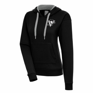 アンティグア レディース パーカー・スウェットシャツ アウター Pittsburgh Penguins Antigua Women's Metallic Logo Victory Pullover H