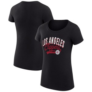 カールバンクス レディース Tシャツ トップス LA Clippers GIII 4Her by Carl Banks Women's Filigree Logo Fitted T Shirt Black