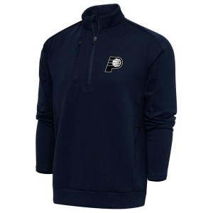 アンティグア メンズ パーカー・スウェットシャツ アウター Indiana Pacers Antigua Metallic Logo Generation QuarterZip Top Navy