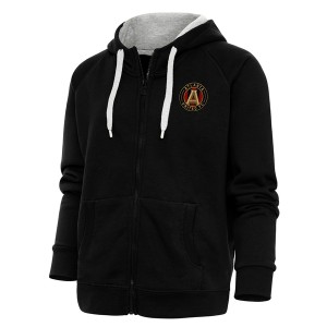 アンティグア レディース パーカー・スウェットシャツ アウター Atlanta United FC Antigua Women's Logo Victory FullZip Hoodie Black