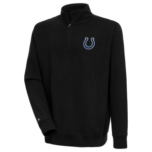 アンティグア メンズ パーカー・スウェットシャツ アウター Indianapolis Colts Antigua Victory QuarterZip Pullover Top Black