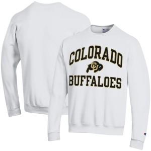 チャンピオン メンズ パーカー・スウェットシャツ アウター Colorado Buffaloes Champion High Motor Pullover Sweatshirt White