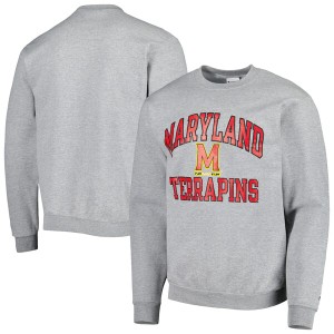 チャンピオン メンズ パーカー・スウェットシャツ アウター Maryland Terrapins Champion High Motor Pullover Sweatshirt Heather Gray