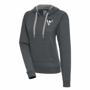 アンティグア レディース パーカー・スウェットシャツ アウター Pittsburgh Penguins Antigua Women's Metallic Logo Victory Pullover H