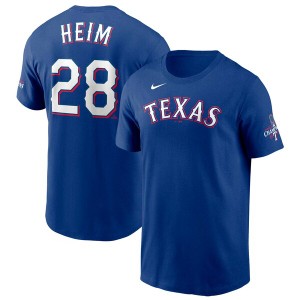 ナイキ メンズ Tシャツ トップス Jonah Heim Texas Rangers Nike 2023 World Series Champions Name & Number TShirt Royal