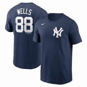 ナイキ メンズ Tシャツ トップス Austin Wells New York Yankees Nike  Name & Number T Shirt Navy
