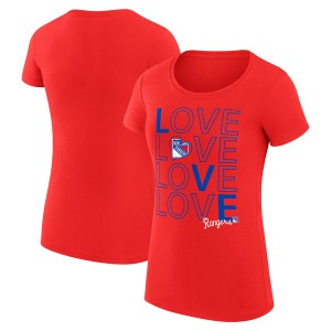 カールバンクス レディース Tシャツ トップス New York Rangers GIII 4Her by Carl Banks Women's Hockey Love Fitted TShirt Red