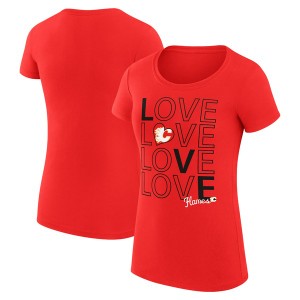 カールバンクス レディース Tシャツ トップス Calgary Flames GIII 4Her by Carl Banks Women's Hockey Love Fitted TShirt Red