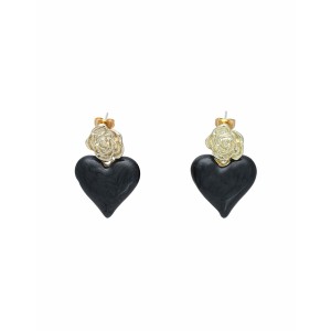 タオレイ レディース ピアス＆イヤリング アクセサリー Earrings Black